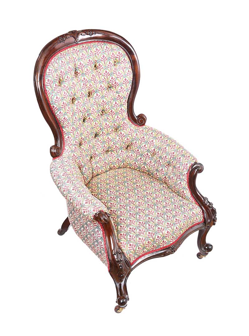 VICTORIAN MAHOGANY RUTLAND ARMCHAIR - Image 4 of 5