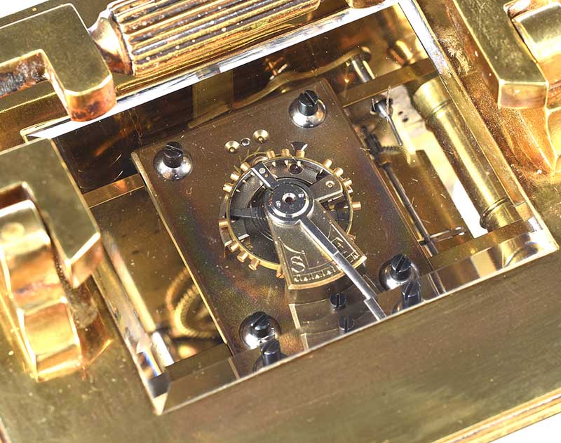 FRENCH BRASS REPEATER CARRIAGE CLOCK - Image 6 of 6