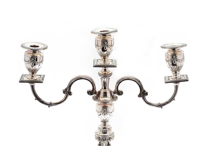 ADAMS STYLE SILVER CANDELABRUM - Image 2 of 4