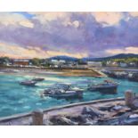 Norman Teeling - GREYSTONES HARBOUR - Oil on Board - 20 x 24 inches - Signed
