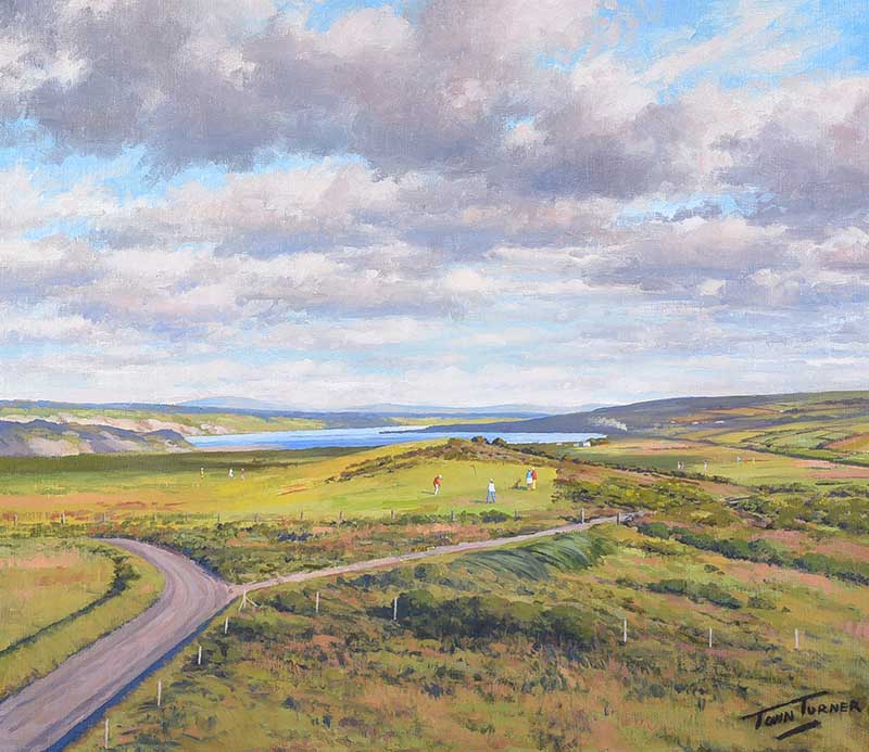 John Turner, RUA UWS - THE GOLF LINKS, CASTLEROCK - Oil on Board - 20 x 23 inches - Signed