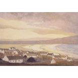 Paul Henry, RHA - COTTAGES ON THE SHORE - Coloured Print - 8 x 12 inches - Unsigned