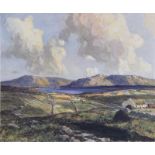 James Humbert Craig, RHA RUA - IN CONNEMARA - Coloured Print - 17 x 21 inches - Signed