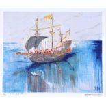 J.B. Vallely - SAILING FROM RATHMULLAN - Limited Edition Coloured Print (51/150) - 13.5 x 15.5