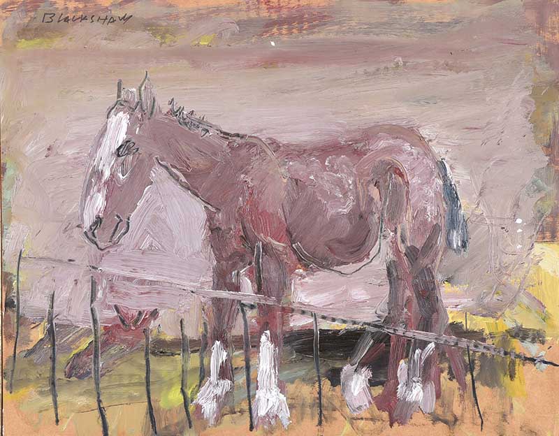 Basil Blackshaw, HRHA HRUA - THE CLYDESDALE - Oil on Paper - 13 x 17 inches - Signed