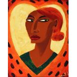Graham Knuttel - LADY WITH THE RED HAIR - Oil on Canvas - 20 x 16 inches - Signed