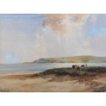 Frank McKelvey, RHA RUA - CATTLE GRAZING ON THE ANTRIM COAST - Watercolour Drawing - 15 x 20