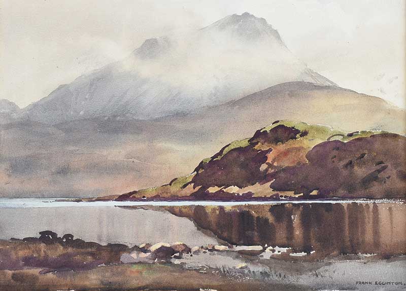 Frank Egginton, RCA FIAL - ERRIGAL FROM IRON LOUGH, DONEGAL - Watercolour Drawing - 10 x 14 inches -