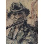 William Conor, RHA RUA - BALLYNURE BALLAD - Wax Crayon on Paper - 13 x 9.5 inches - Signed