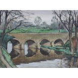 William Conor, RHA RUA - SHAW'S BRIDGE - Watercolour Drawing - 10.5 x 14 inches - Signed
