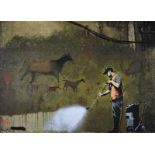 Banksy - STEAM CLEANER - Coloured Print - 11 x 15 inches - Unsigned