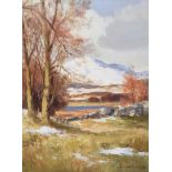 Maurice Canning Wilks, ARHA RUA - SNOW IN DONEGAL, MULROY BAY NEAR MILFORD - Oil on Canvas - 16 x 12