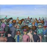 Gladys Maccabe, HRUA - AT THE RACES - Oil on Board - 16 x 20 inches - Signed