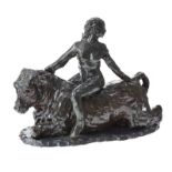 Hilary Bryson - THE ABDUCTION OF EUROPA - Glazed Terracotta Sculpture - 10 x 13 inches - Unsigned