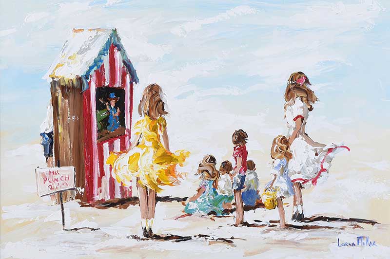 Lorna Millar - THE PUNCH & JUDY SHOW - Oil on Board - 20 x 30 inches - Signed