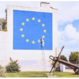 Banksy - LEAVING EUROPE - Coloured Print - 11 x 11 inches - Unsigned