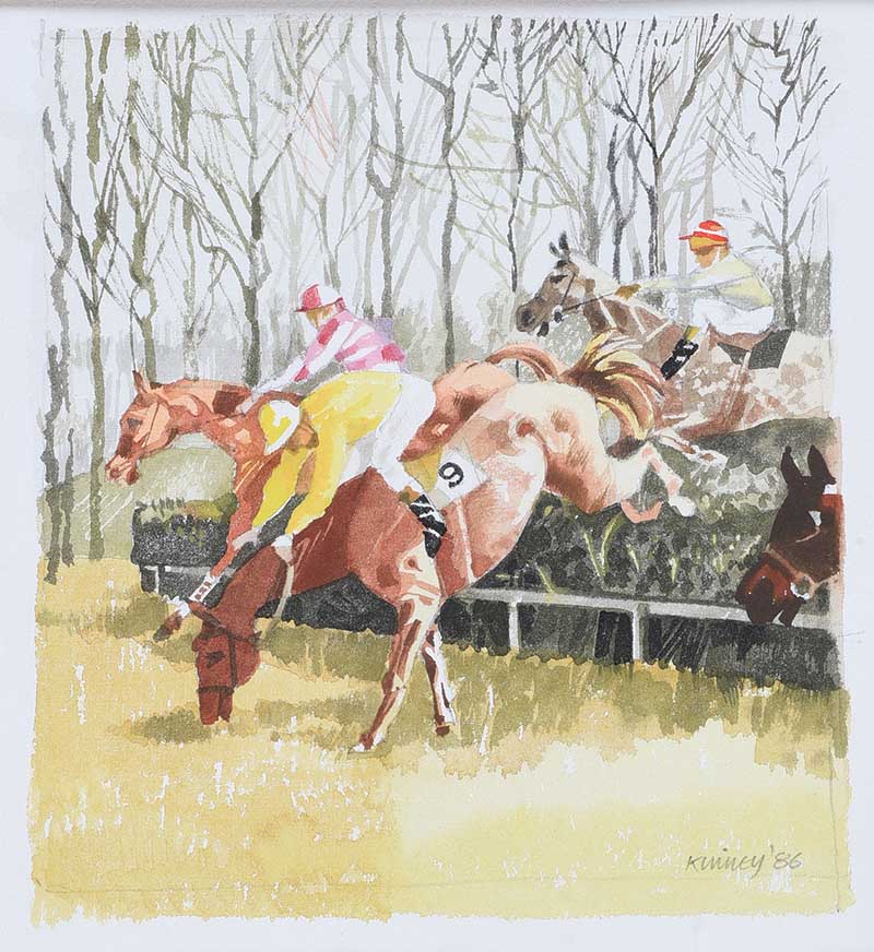 Desmond Kinney - THE FALL - Watercolour Drawing - 7 x 7 inches - Signed