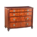 VICTORIAN MAHOGANY BOW FRONT CHEST OF DRAWERS