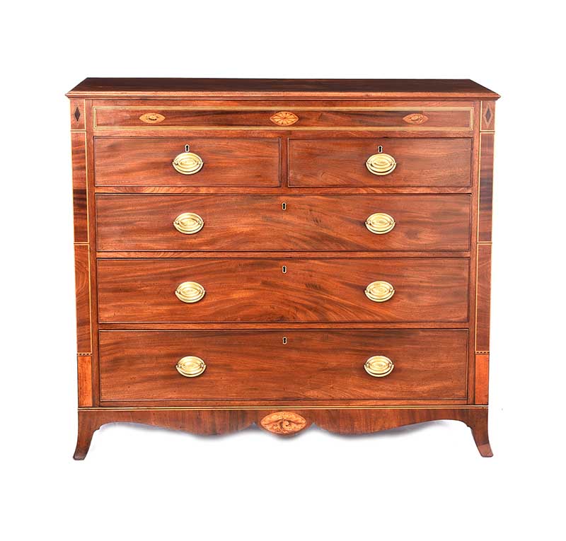 GEORGIAN MAHOGANY CHEST OF DRAWERS - Image 5 of 9