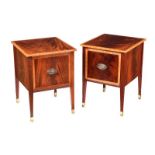 PAIR OF EDWARDIAN MAHOGANY BEDSIDE PEDESTALS