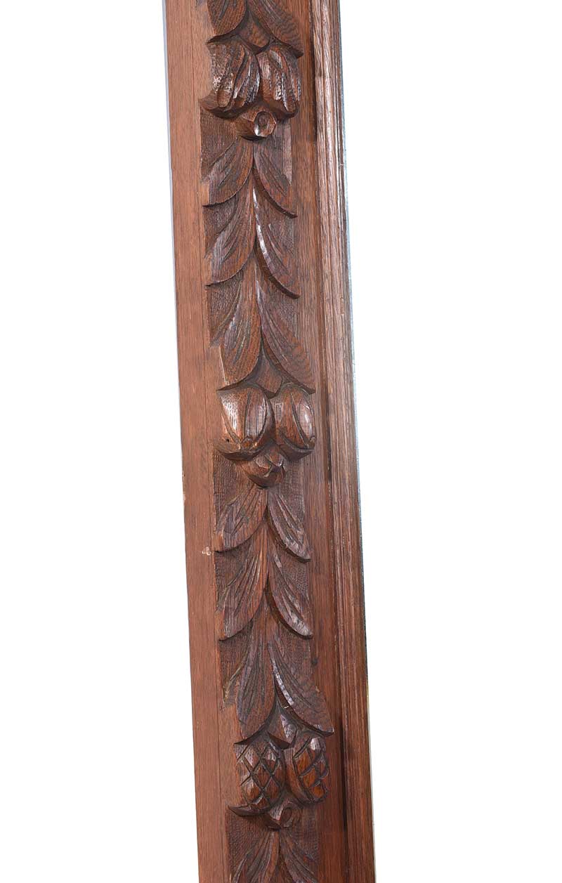 VICTORIAN CARVED OAK WALL MIRROR - Image 3 of 3
