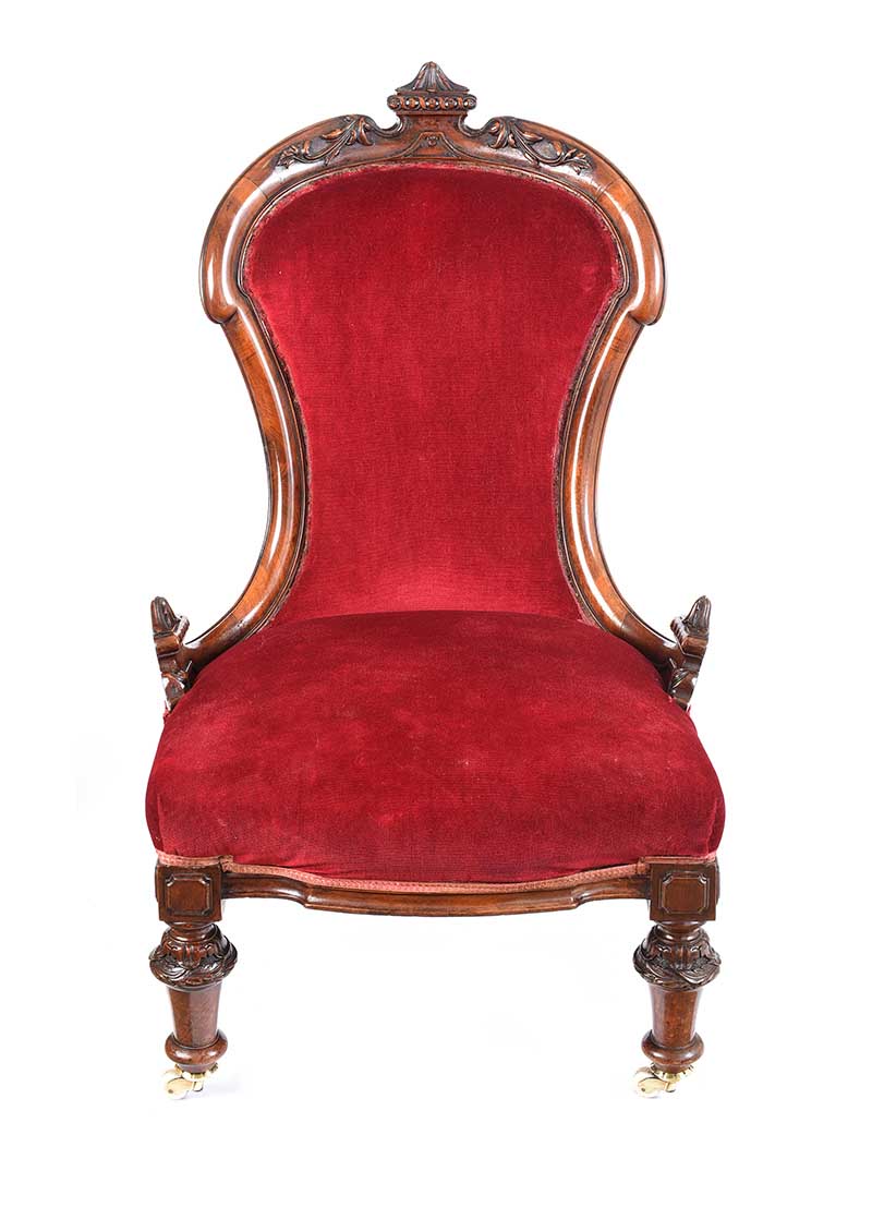 VICTORIAN MAHOGANY LADY'S CHAIR - Image 5 of 7