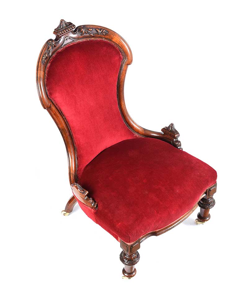 VICTORIAN MAHOGANY LADY'S CHAIR - Image 2 of 7