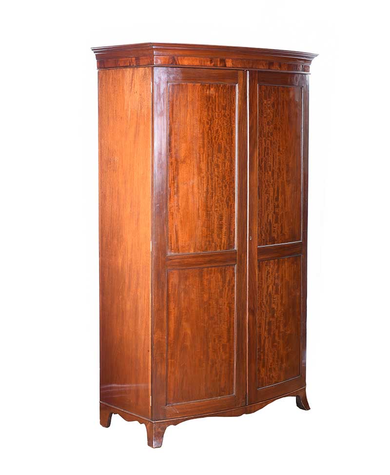 EDWARDIAN MAHOGANY TWO DOOR WARDROBE - Image 2 of 6