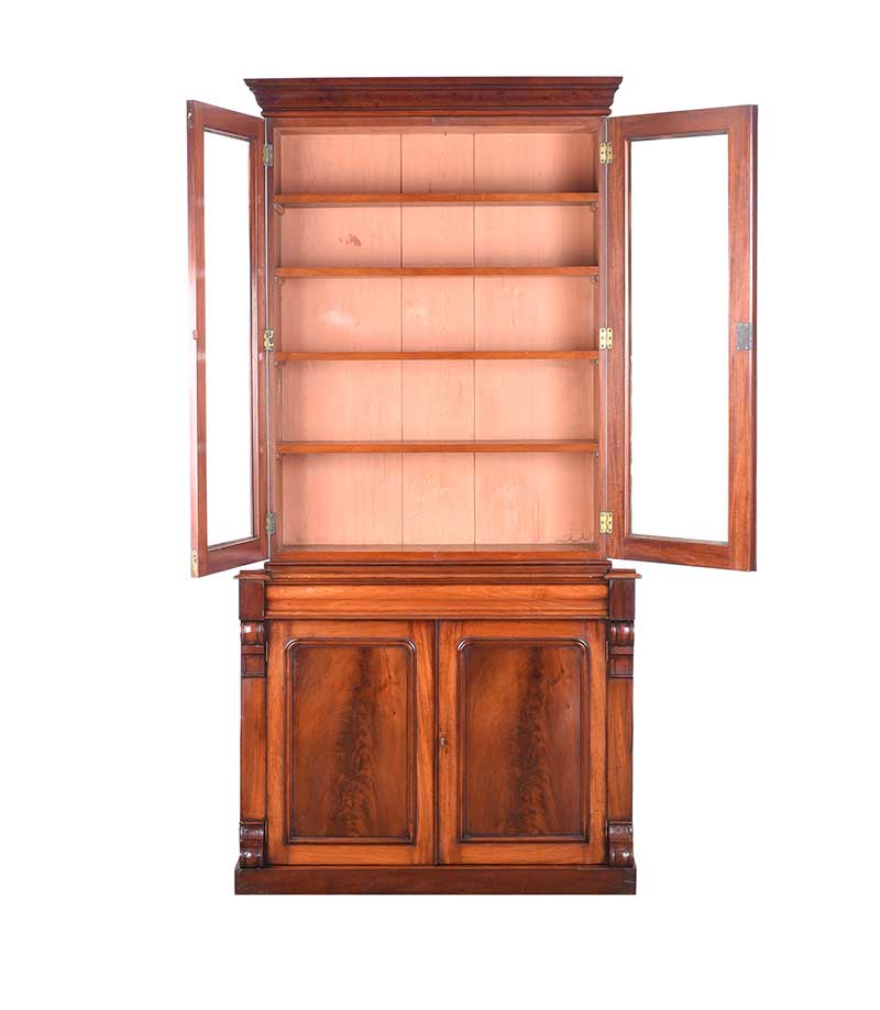 VICTORIAN MAHOGANY TWO DOOR BOOKCASE - Image 2 of 9