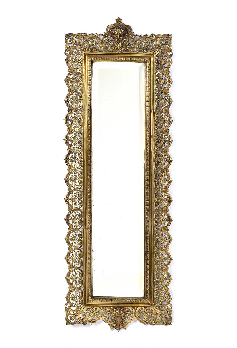 PIERCED BRASS WALL MIRROR