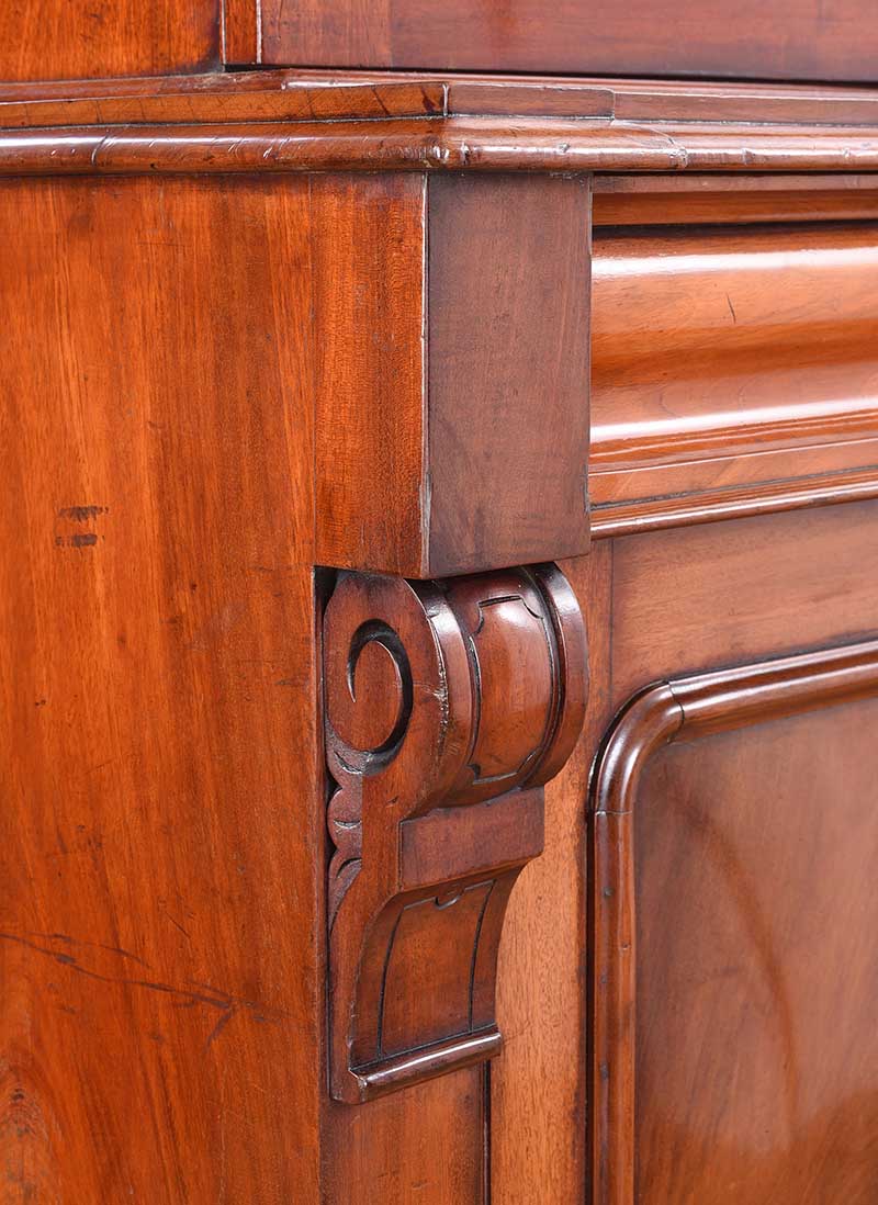 VICTORIAN MAHOGANY TWO DOOR BOOKCASE - Image 6 of 9