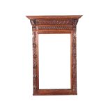VICTORIAN CARVED OAK WALL MIRROR