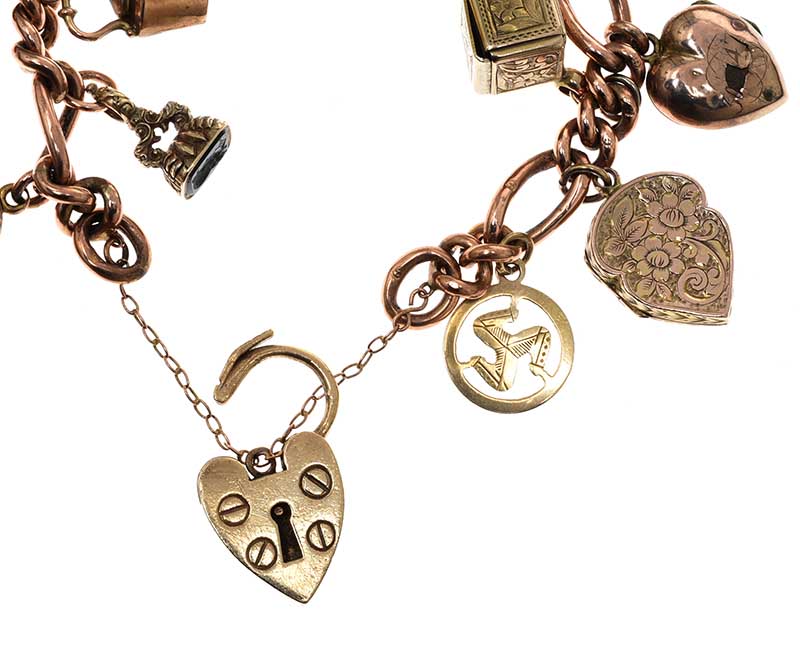 9CT GOLD CHARM BRACELET - Image 3 of 4