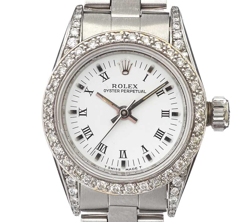 ROLEX STAINLESS STEEL DIAMOND-SET WATCH - Image 2 of 2