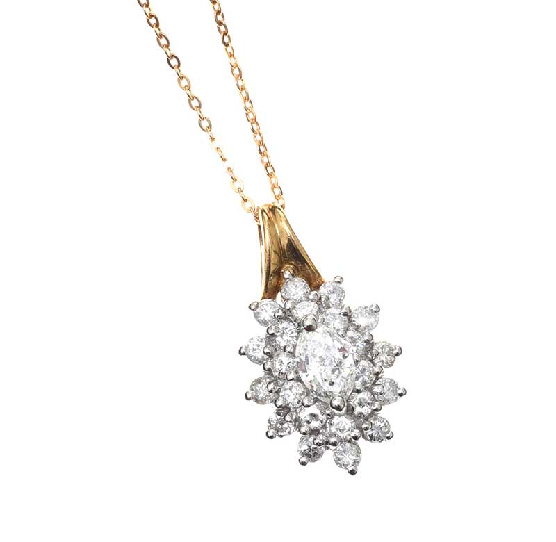 9CT GOLD DIAMOND NECKLACE