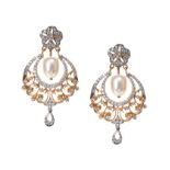 18CT GOLD PEARL AND DIAMOND EARRINGS