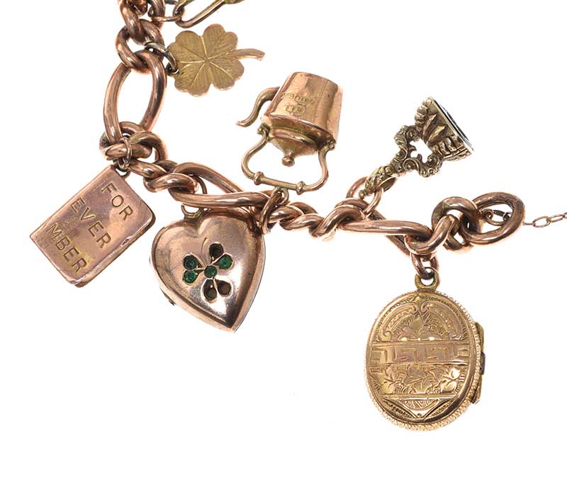 9CT GOLD CHARM BRACELET - Image 4 of 4