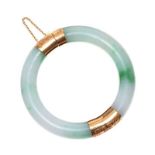 14CT GOLD JADE BANGLE