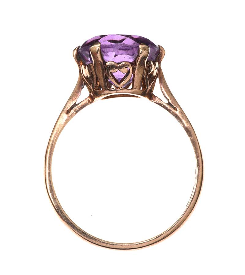 9CT GOLD AMETHYST RING - Image 3 of 3