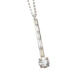 9CT WHITE GOLD DIAMOND PENDANT AND CHAIN