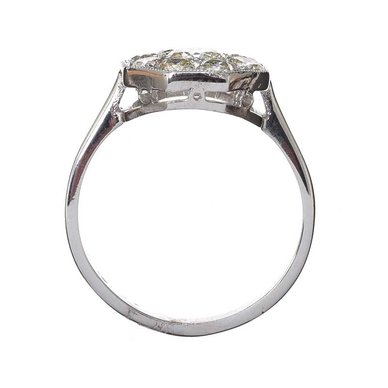 PLATINUM CLUSTER DIAMOND RING - Image 3 of 3