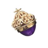 9CT GOLD AMETHYST FOB