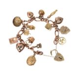 9CT GOLD CHARM BRACELET