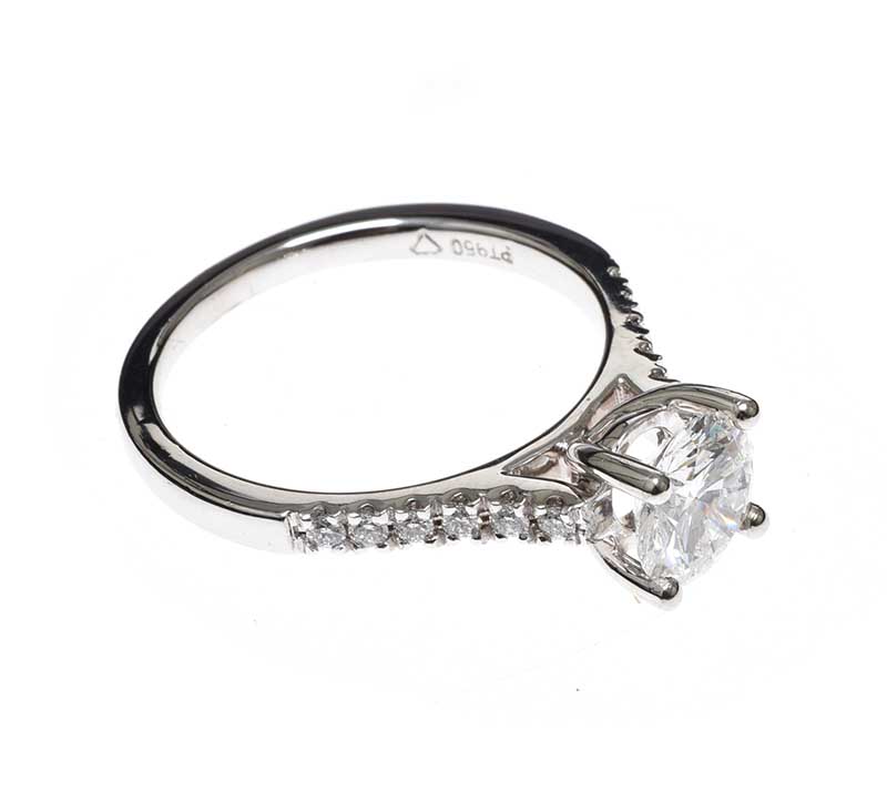 PLATINUM DIAMOND SOLITAIRE RING - Image 2 of 3