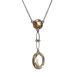 ANTIQUE SILVER TOPAZ NECKLACE