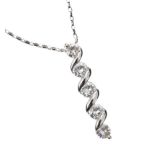 18CT WHITE GOLD DIAMOND-SET PENDANT AND CHAIN