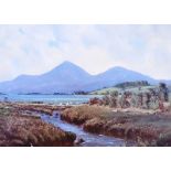 David Overend - DUNDRUM BAY, COUNTY ANTRIM - Coloured Print - 6 x 8 inches - Signed