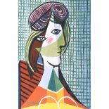 After Pablo Picasso - HEAD STUDY - Coloured Print - 36 x 24 inches - Unsigned