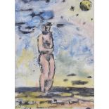 Daniel O'Neill - STANDING NUDE - Watercolour Drawing - 5 x 4 inches - Signed in Monogram