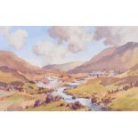 Samuel McLarnon, UWS - RIVER IN THE VALLEY - Watercolour Drawing - 11 x 18 inches - Signed